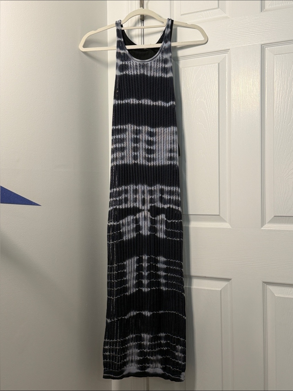 New York & Company Navy & light blue Tie-Dye Knit Maxi Dress